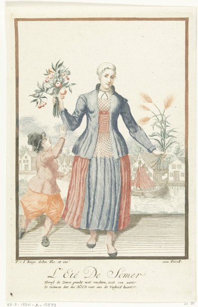 Young Woman with Fruits and Ears of Corn by Pieter van den Berge
