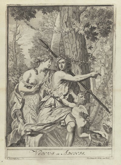 Print 11 from Series of Drawing Examples with Venus and Adonis by Pieter van den Berge