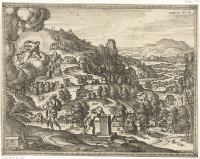 God Blesses Jacob and Names Him Israel (series title: Images and Scenes from the Bible) by Pieter van der Borcht (I)