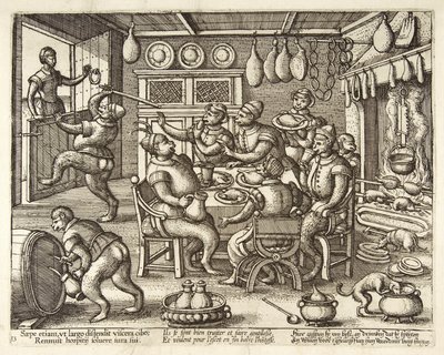 The Fat Kitchen, pub. c. 1585 by Pieter van der Borcht