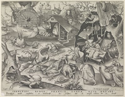 Laziness (Desidia) (The Seven Deadly Sins) by Pieter van der Heyden
