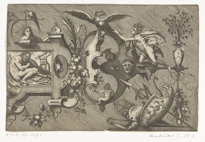 Right Half of a Large Cartouche with a Depiction of the Night by Pieter van der Heyden