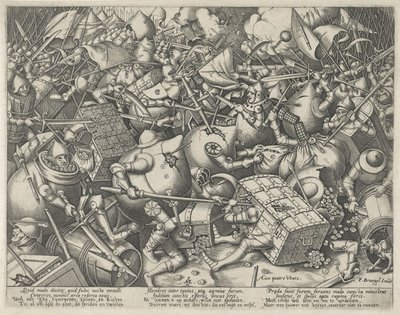Battle Between Money Bags and Money Chests by Pieter van der Heyden