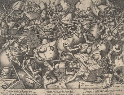 The Battle about Money, after 1570 by Pieter van der Heyden