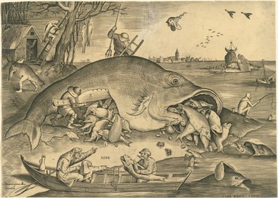 The Big Fish Eat the Little Fish by Pieter van der Heyden after Pieter Bruegel the Elder