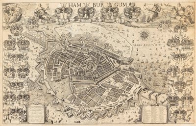 Map of Hamburg, 1644 by Pietersen