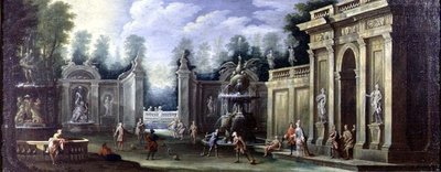Architectural Capriccio with Figures by Pietro Paltronieri