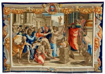 Seventeenth Century Tapestry Depicting the Sacrifice of Lystra by Pietro 1579 1669 Fevère