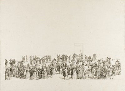 The Exhibition at the Salon du Louvre in 1787 by Pietro Antonio Martini
