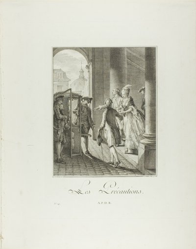 The Precautions, from Monument of the Physical and Moral Costume of the Late Eighteenth Century by Pietro Antonio Martini