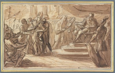 A Bishop is Brought Bound Before a Roman Emperor by Pietro Bianchi
