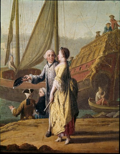 A Shipowner and a Lady (detail) by Pietro Fabris