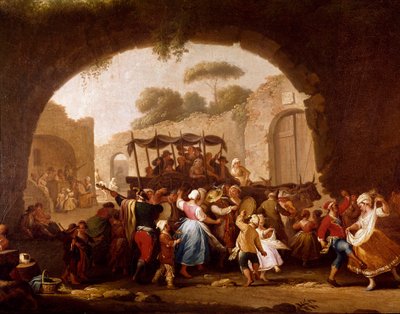 Dance Scene and Popular Party in Naples (detail) by Pietro Fabris