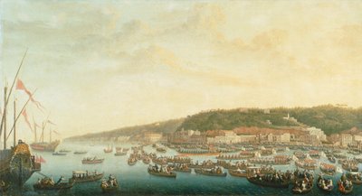 Procession of the Royal Ships at Posillipo, Naples by Pietro Fabris