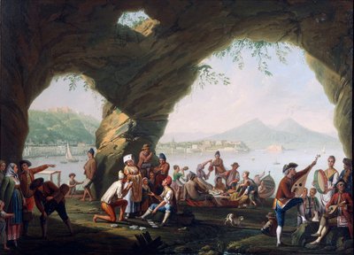 Scenes of Everyday Life in a Cave in Posillipo, near Naples by Pietro Fabris