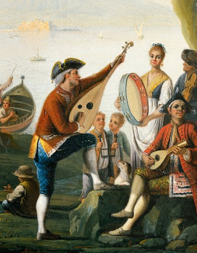 Scenes of Everyday life in a Cave in Posillipo (detail) by Pietro Fabris