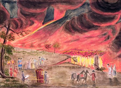 Sir William Hamilton Studying the Eruption of Vesuvius in 1771 by Pietro Fabris