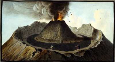 The erupting Vesuvius. This gouache was carried out by Pierre Fabris, at the request of Sir William Hamilton, English ambassador to Naples. Bibl. Braidense, Milan. by Pietro Fabris