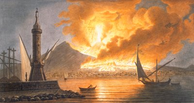 View of the Great Eruption of Vesuvius from the Mole of Naples in the Night of 20 October 1767 by Pietro Fabris