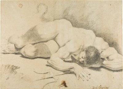 Reclining Male Nude, with Trident by Pietro Faccini