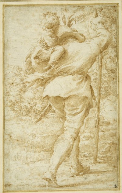 St. Christopher ferrying the Christ Child by Pietro Faccini