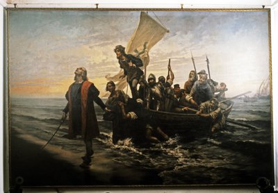 Landing of Columbus in America, 1492 by Pietro Gabrini