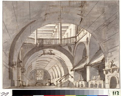 Decor of the Scene of Theater by Pietro Gonzaga