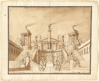 Fantasy of an Ancient Capitol with Trophies and Grand Staircases by Pietro Gonzaga