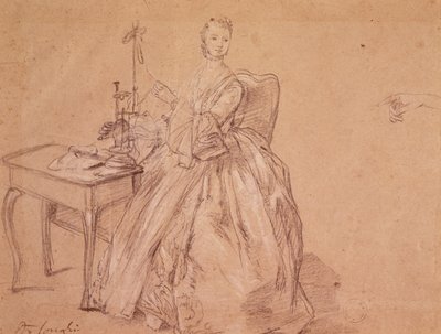 A woman spinning by Pietro Longhi