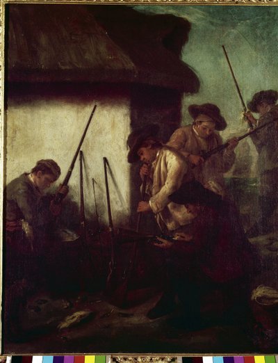 Hunting in the Valley: The Preparation of Guns by Pietro Longhi