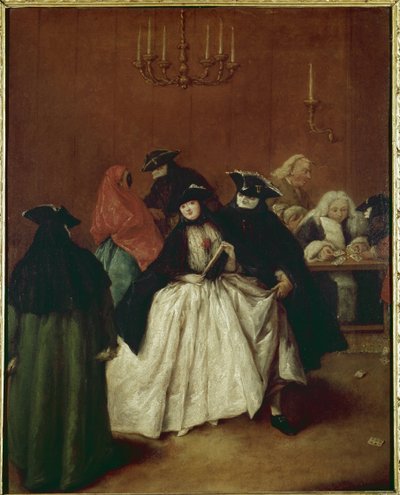 Il Ridotto (The Private Room of Palazzo San Moise, Venice) by Pietro Longhi