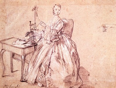 Lady Spinning Thread by Pietro Longhi