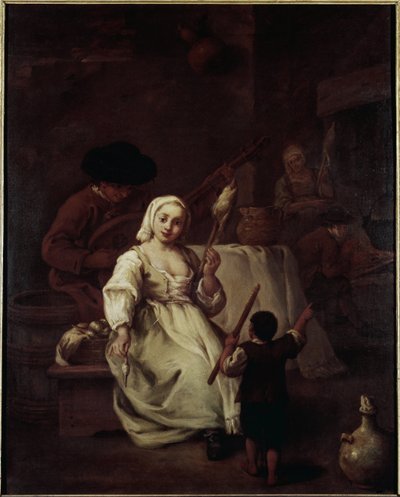 The Spinner by Pietro Longhi
