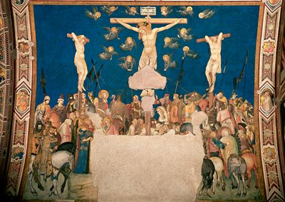 Crucifixion. Fresco by Pietro Lorenzetti (1280/5 around-1348) 1335-1340 Basilica di San Francesco, Chiesa Inferiore, Assisi by Pietro Lorenzetti