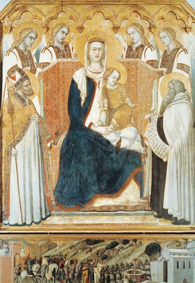 Madonna with angels and saints by Pietro Lorenzetti