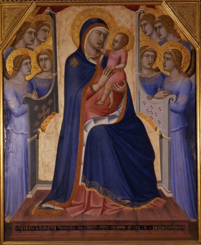 Madonna and Child Enthroned with Angels by Pietro Lorenzetti