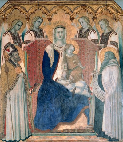 Madonna and Child, Saints and Angels by Pietro Lorenzetti