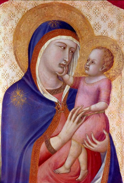 Madonna in Glory (Detail of the Virgin and Child in Majesty Between Angels) by Pietro Lorenzetti