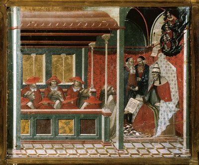 Pope Honorius III Approving the Carmelite Rule (detail) by Pietro Lorenzetti