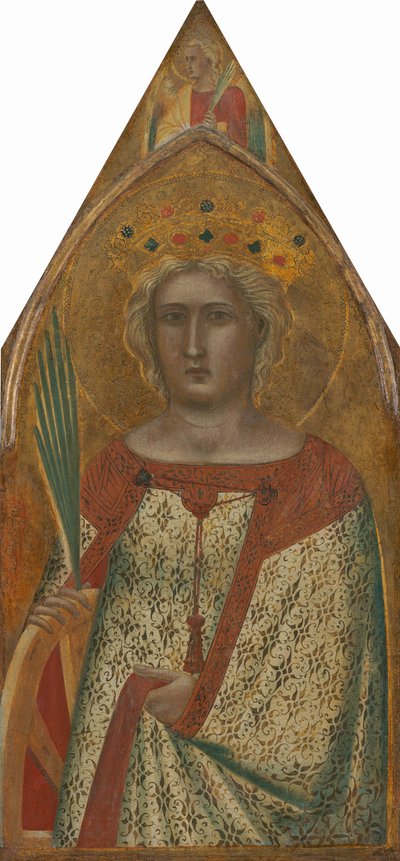 Saint Catherine of Alexandria, with an Angel, probably 1340 by Pietro Lorenzetti