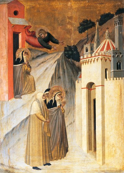 Saint John Orders the Blessed to Build a Convent in Florence, Tile on Altarpiece of the Blessed Humility by Pietro Lorenzetti