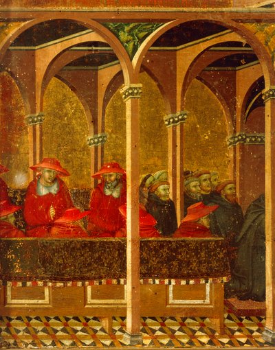 The Approval of the New Carmelite Habit by Pope Honorius IV by Pietro Lorenzetti