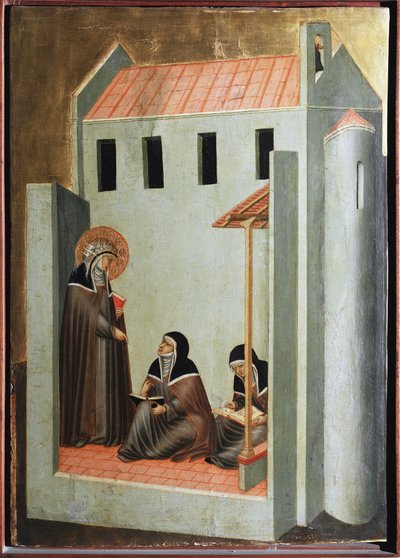The Saint Dictates Her Sermons (Polyptych of the Life of Saint Humility) by Pietro Lorenzetti