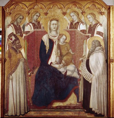 Virgin and Child Between St. Nicholas and St. Elijah by Pietro Lorenzetti