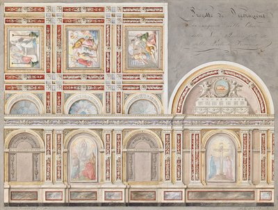 Study of the fresco by Giacomo Cordella in the interior of the Chiesa della Pieta, Fermo by Pietro Lucchini