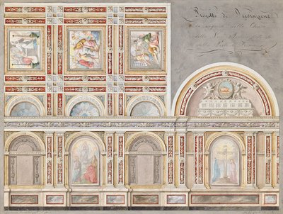 Study of the fresco by Giacomo Cordella in the interior of the Chiesa della Pieta, Fermo by Pietro Lucchini