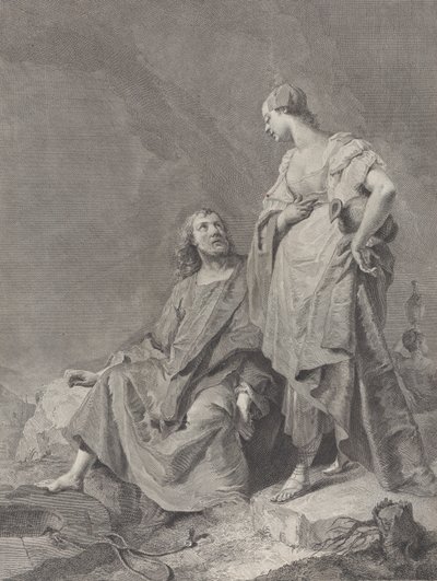 Christ and the Woman of Samaria at the Well, from the Series of 112 Prints of the Sacred by Pietro Monaco