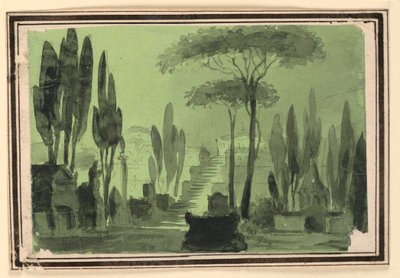 Stage Design, Stairs Between Tombs by Pietro Narducci