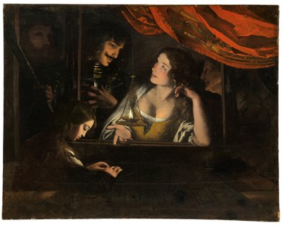 Figures in an Interior Around a Lantern by Pietro Paolini