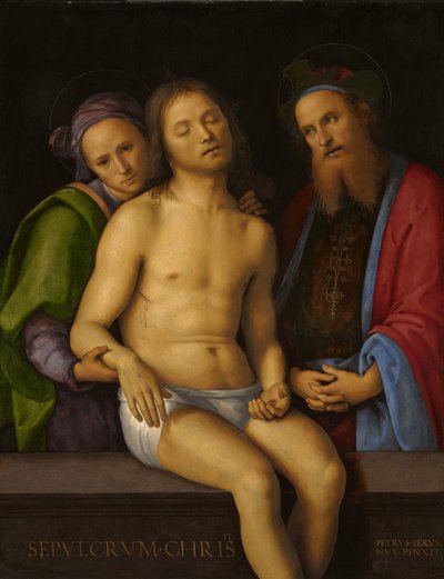 Dead Christ with Joseph of Arimathea and Nicodemus by Pietro Perugino
